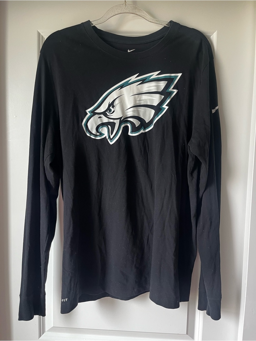 Nike Black Long-Sleeve Tee with Philadelphia Eagles Logo